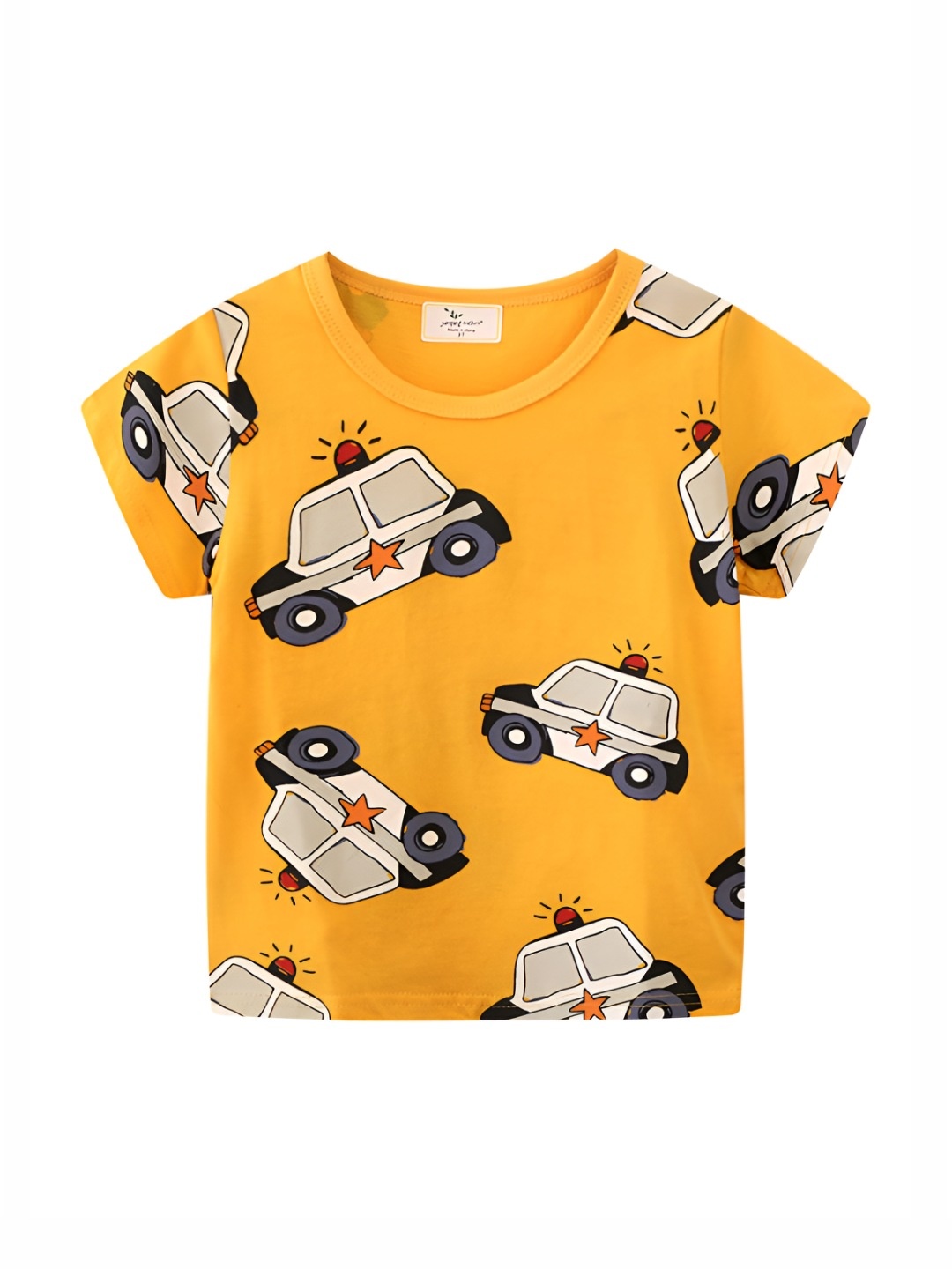 

LULU & SKY Boys Printed Applique T-shirt, Yellow