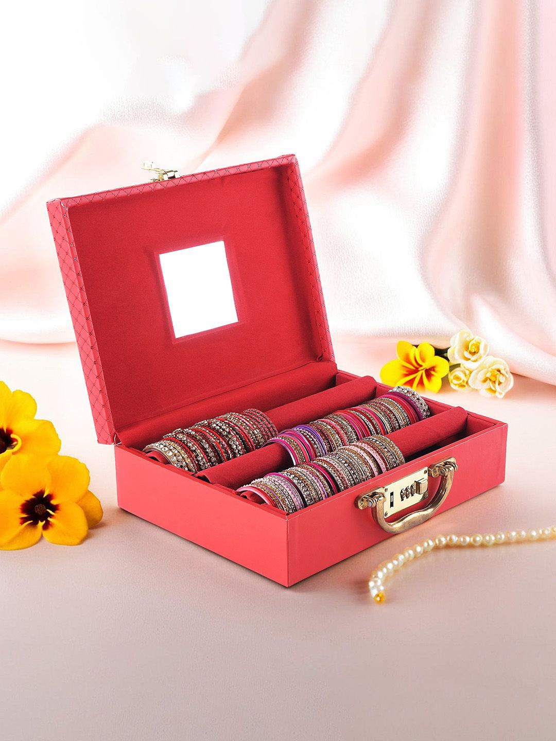 

Kuber Industries Red Set of 1 Regular Jewellery Organiser Organisers