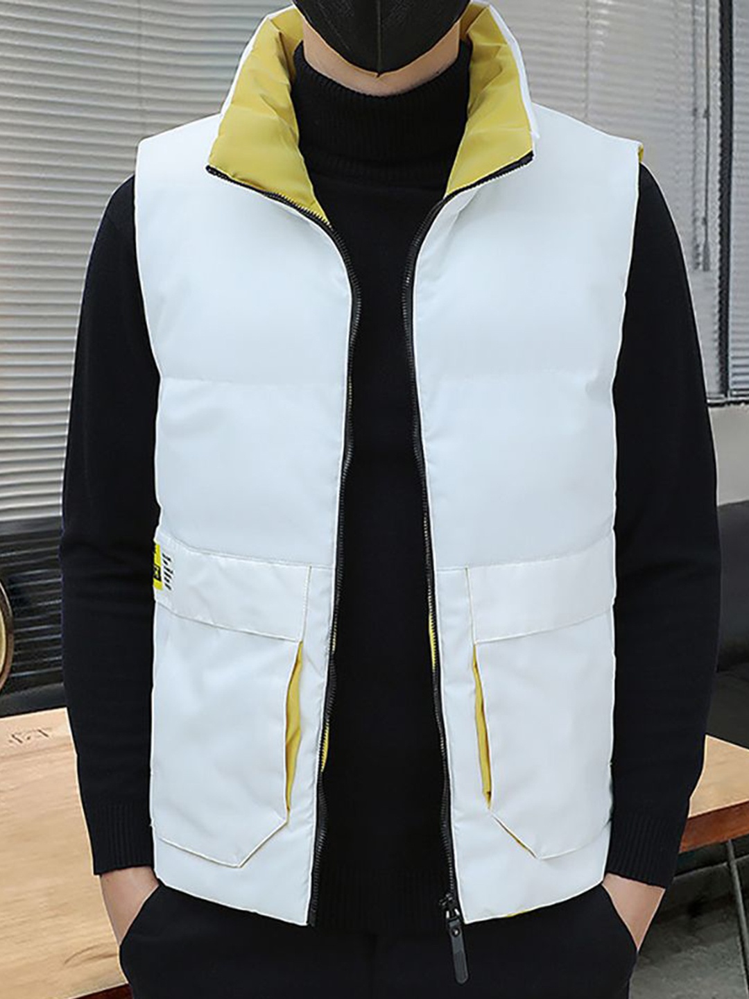 

StyleCast x Revolte Men Lightweight Open Front Jacket, White