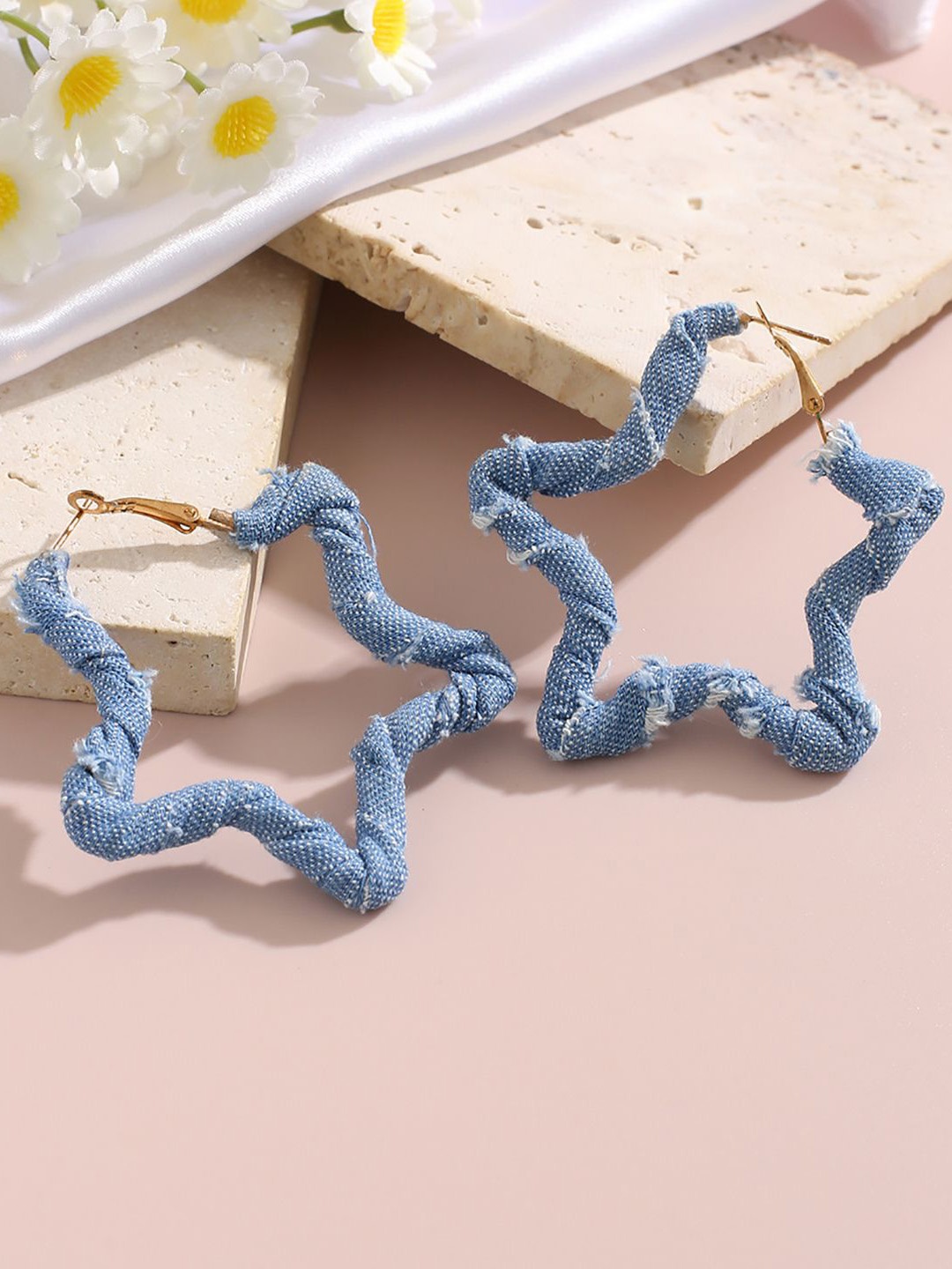 

StyleCast x Revolte Star Shaped Half Hoop Earrings, Blue