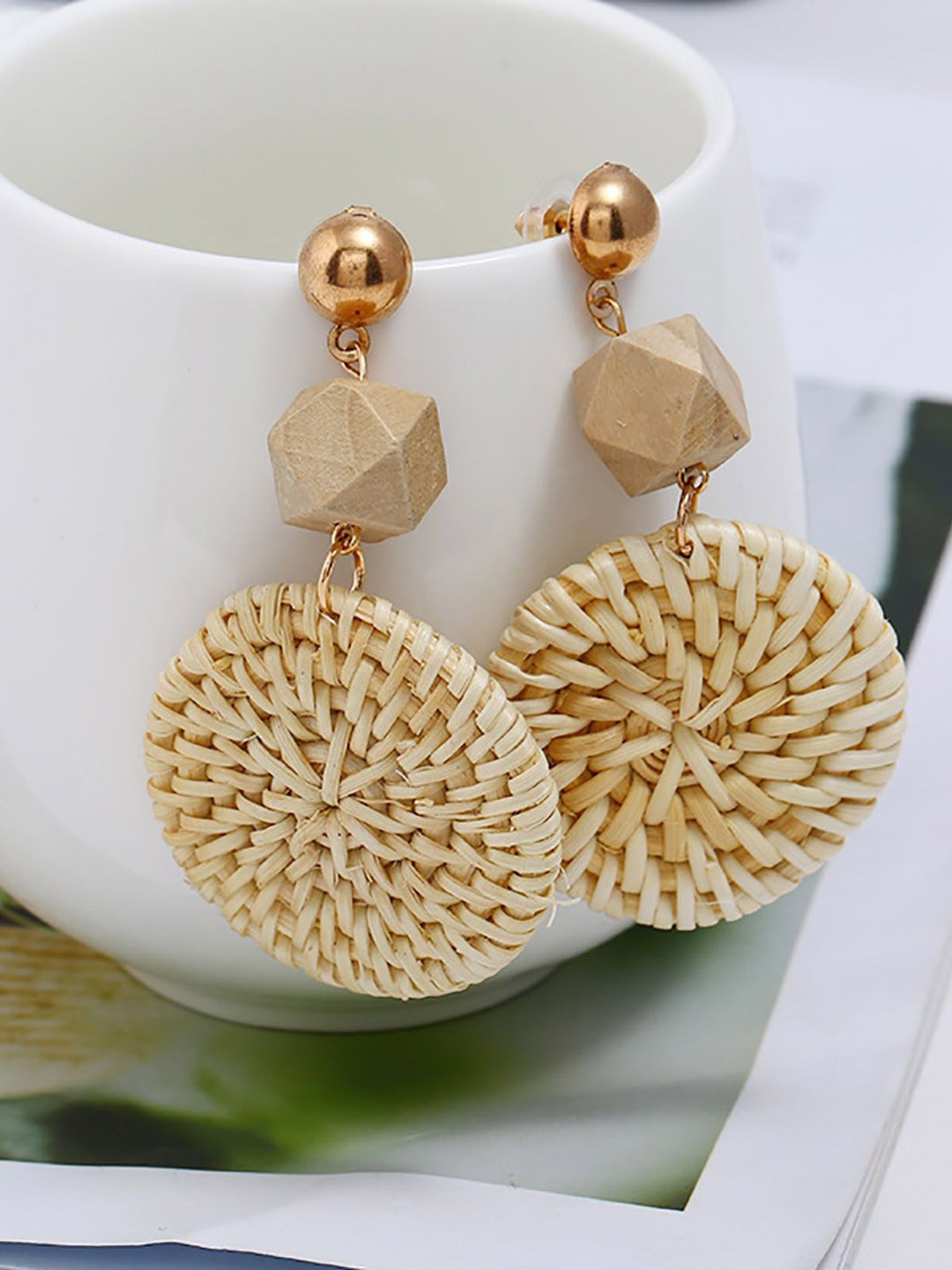 

StyleCast x Revolte Geometric Drop Earrings, Off white