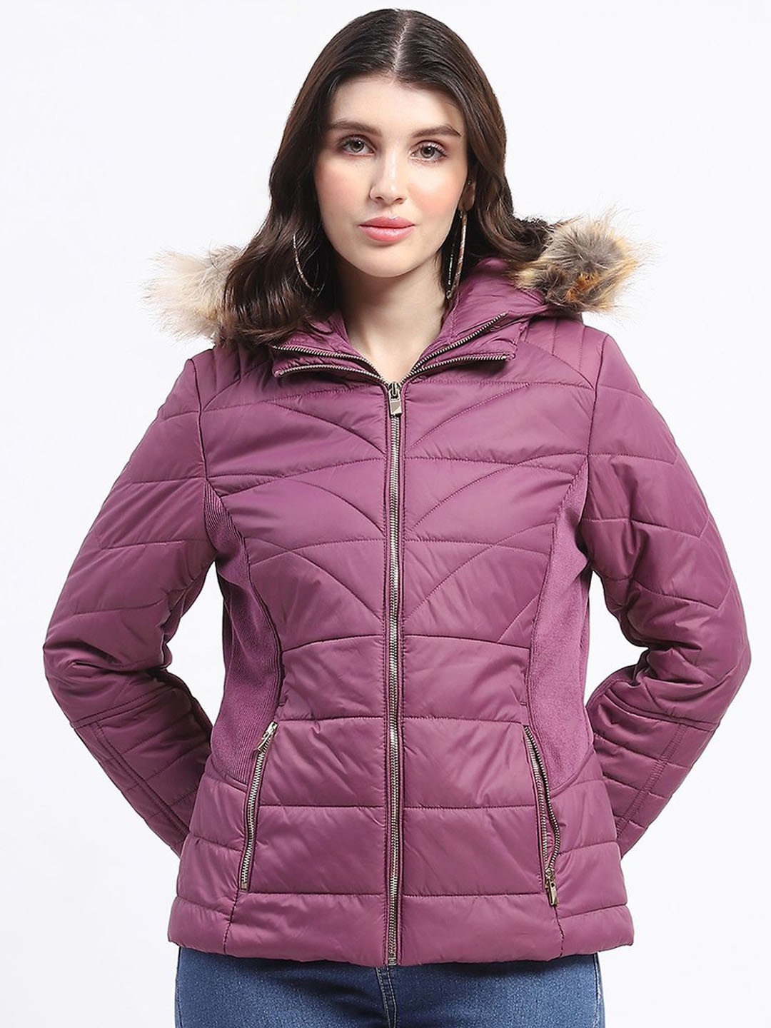 

Madame Women Polyester Longline Parka Jacket, Maroon