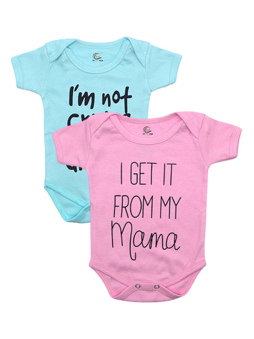 

BAESD Infants Pack Of 2 Printed Pure Cotton Bodysuits, Pink