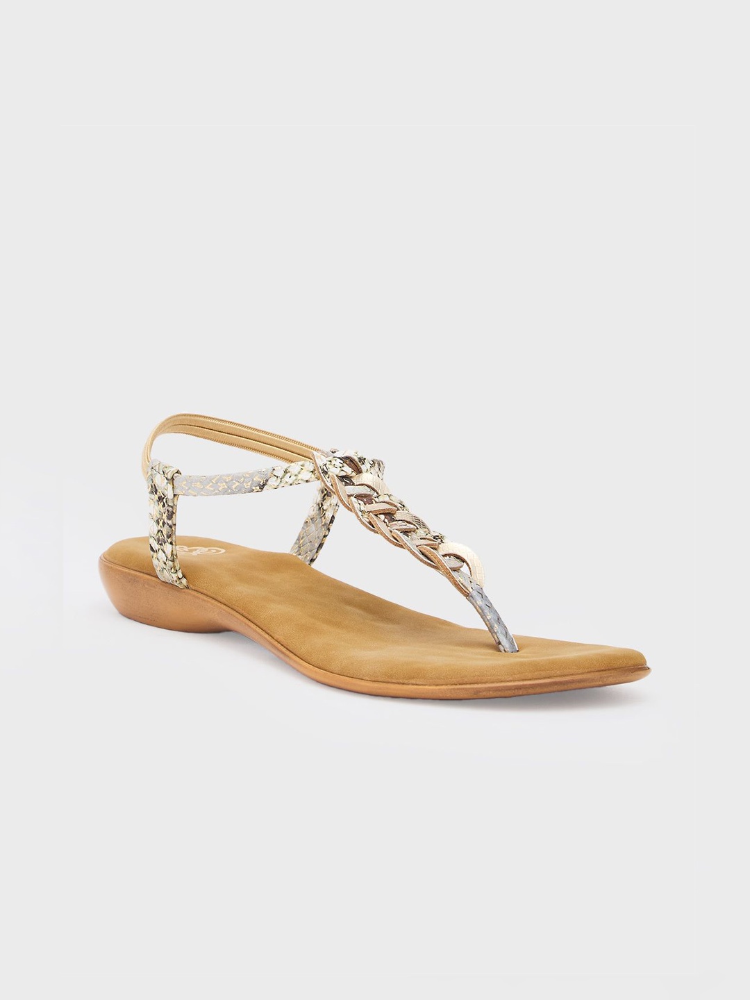 

Sole To Soul Women Embellished T-Strap Flats, Gold