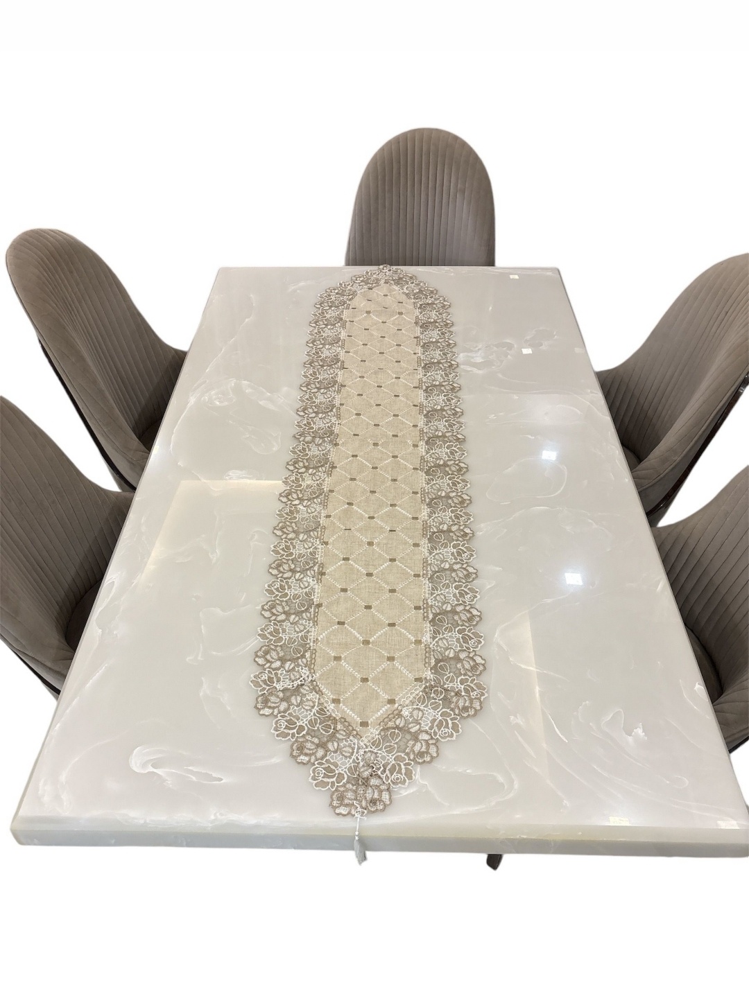 

TANLOOMS Grey Embroidered Table Runner