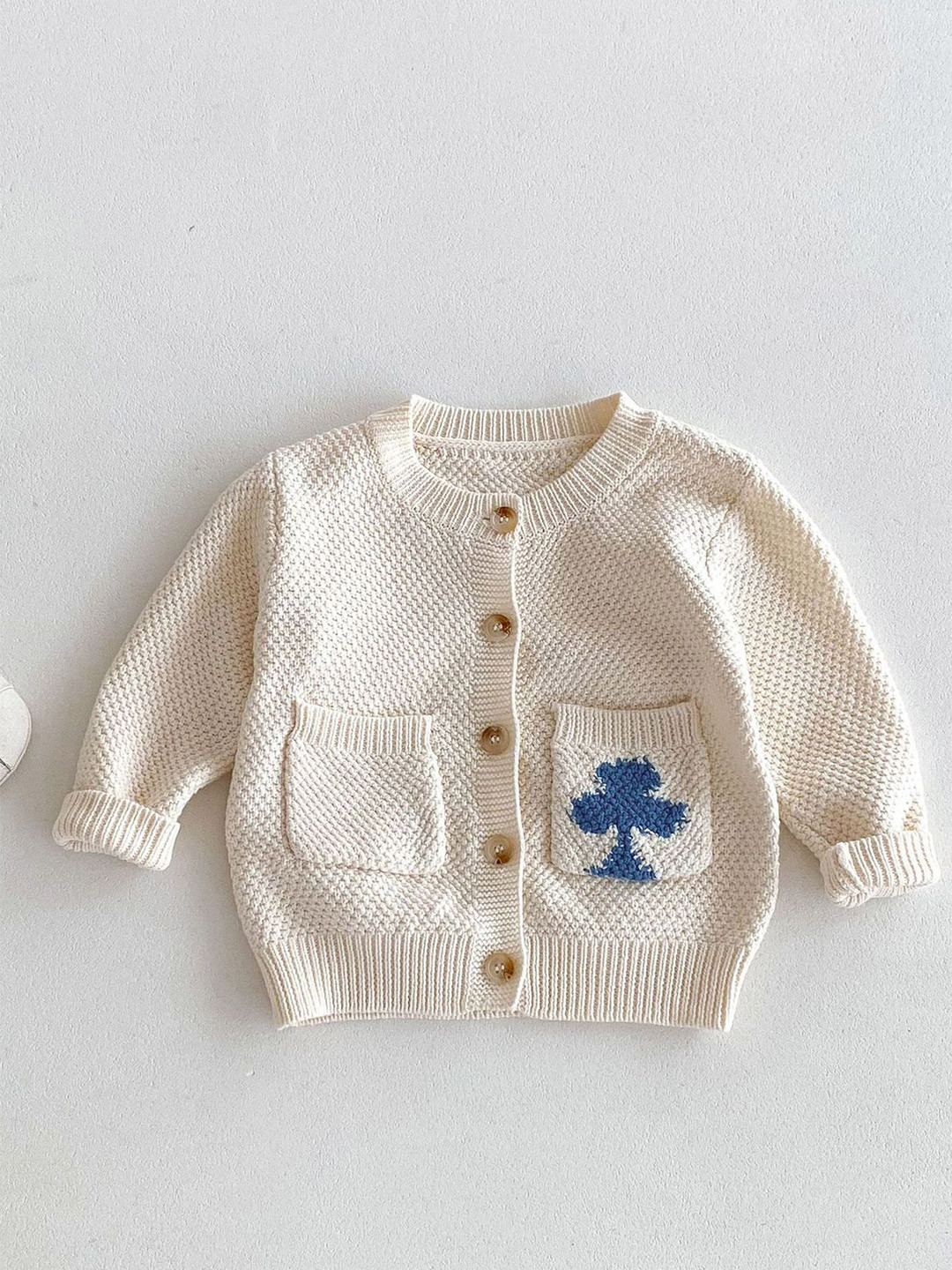 

LULU & SKY Boys Colourblocked Cardigan, White