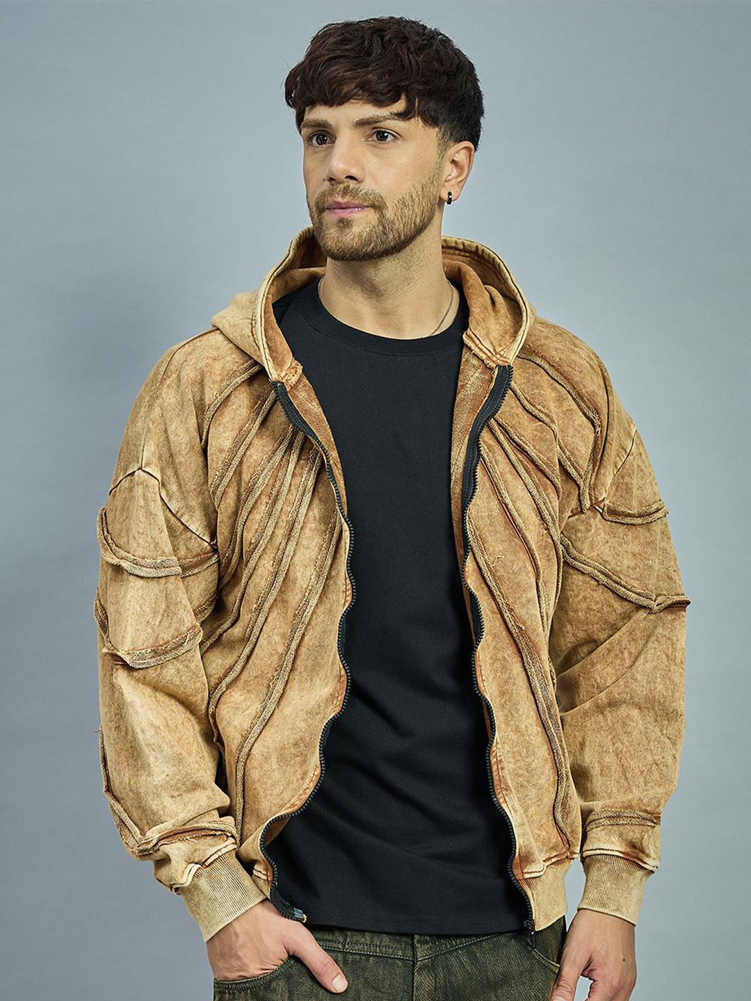 

FUGAZEE Men Hooded Sweatshirt, Brown