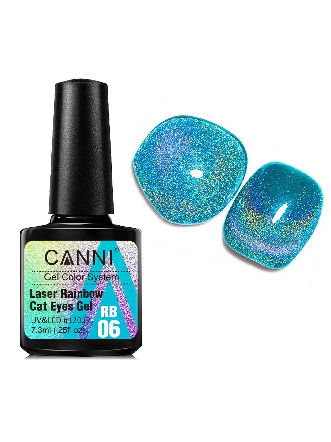 

CANNI Laser Rainbow Cat Eye Gel Polish - 7.3 ml - Shade - RB06, Blue