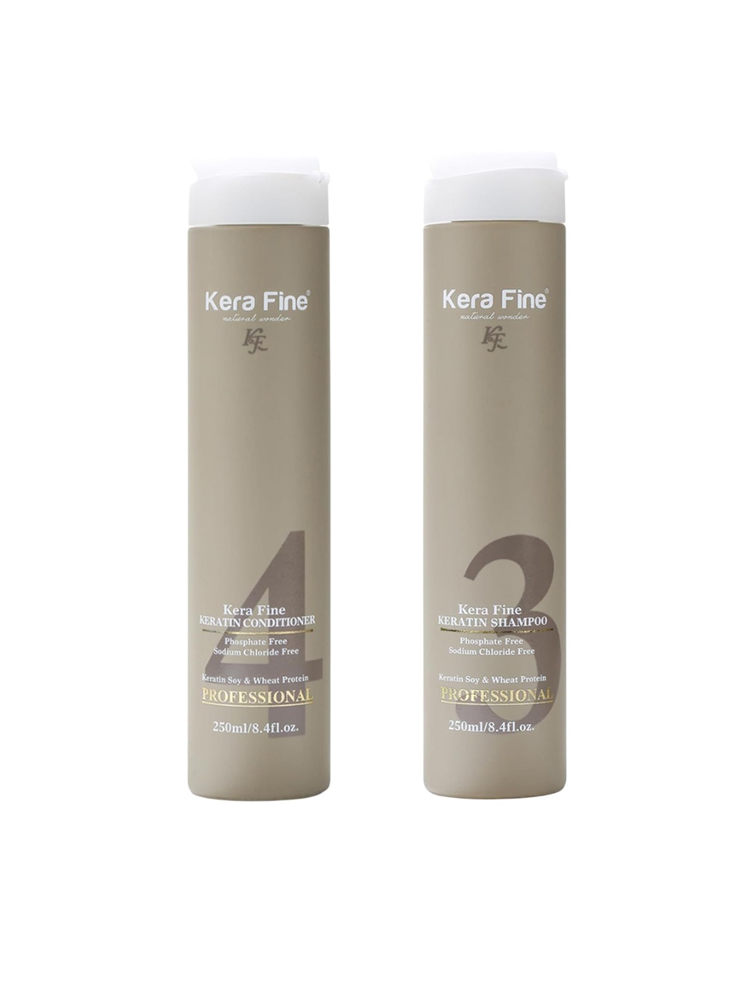 

KERA FINE Set Of 2 Keratin Soy & Wheat Protien Shampoo & Conditioner - 250 ml Each, Brown