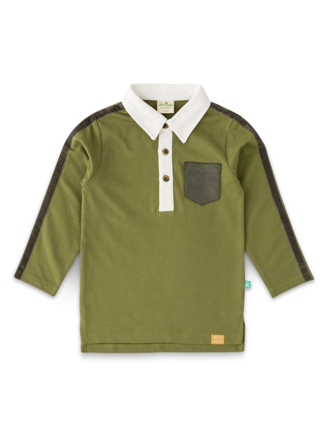 

JusCubs Boys Polo Collar Pockets T-shirt, Green