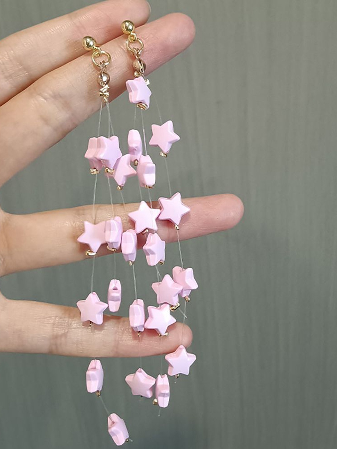 

StyleCast x Revolte Star Shaped Drop Earrings, Pink