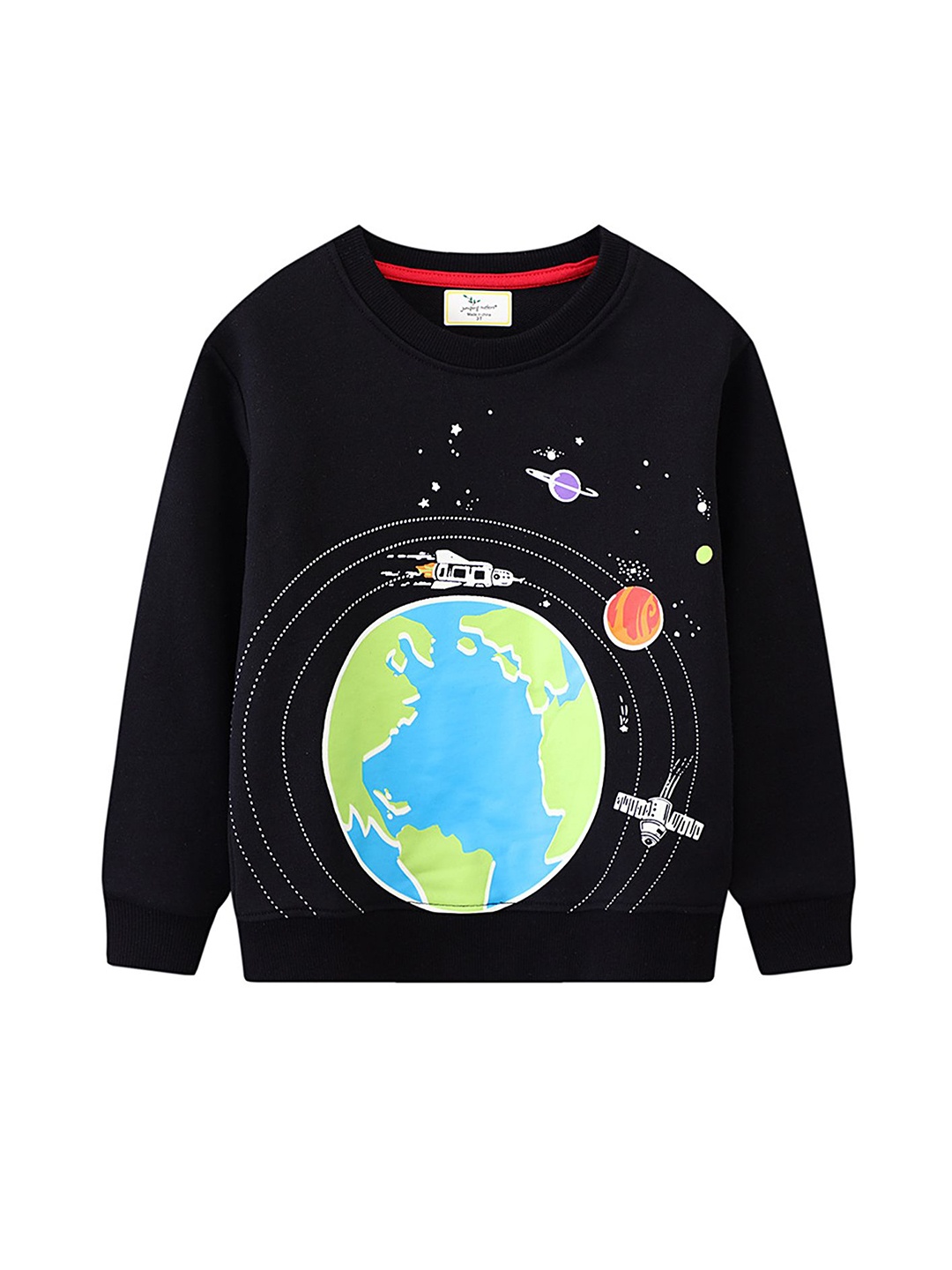 

LULU & SKY Boys Printed Sweatshirt, Black