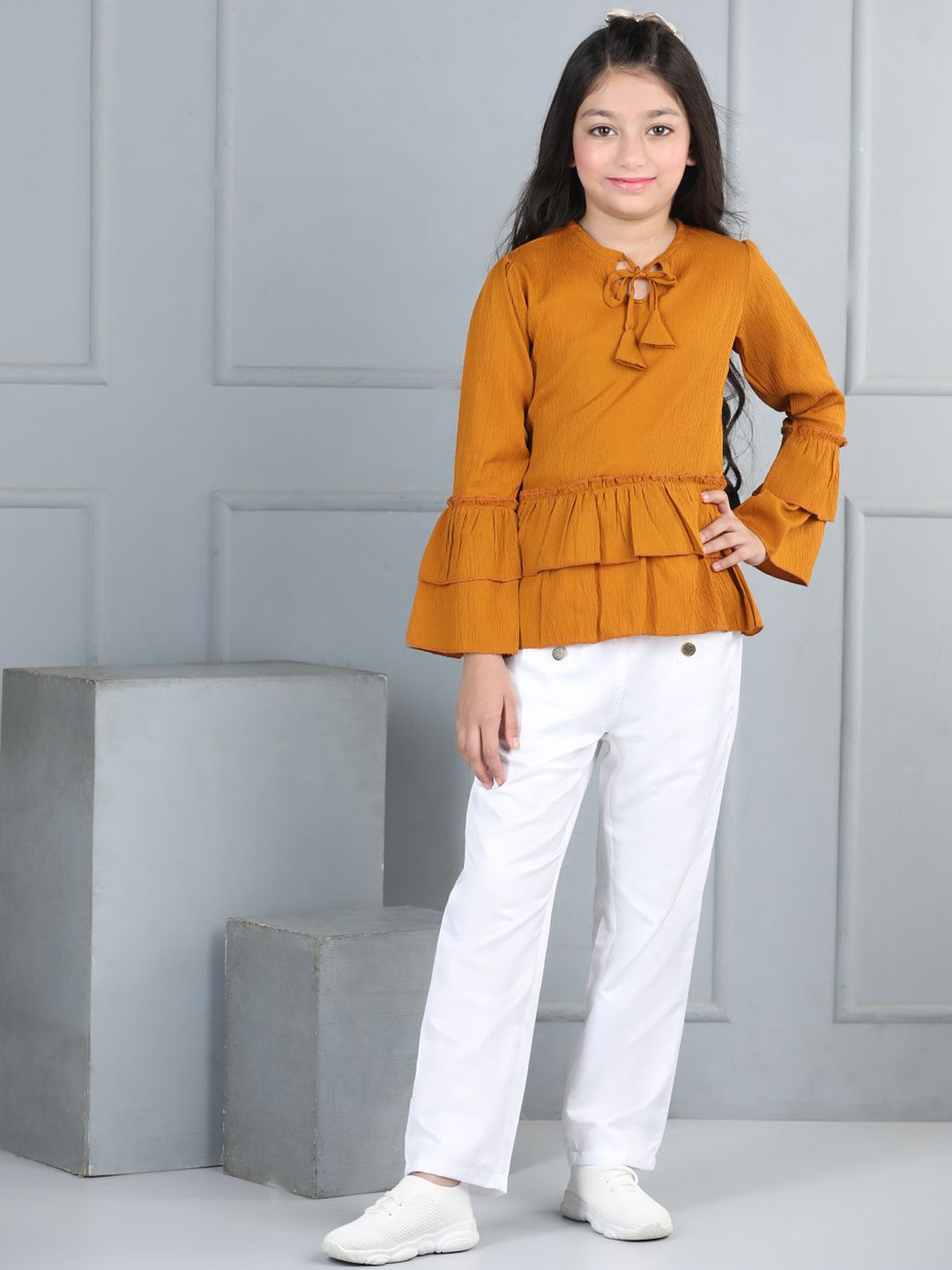 

Cutiekins Girls Top with Trousers, Mustard