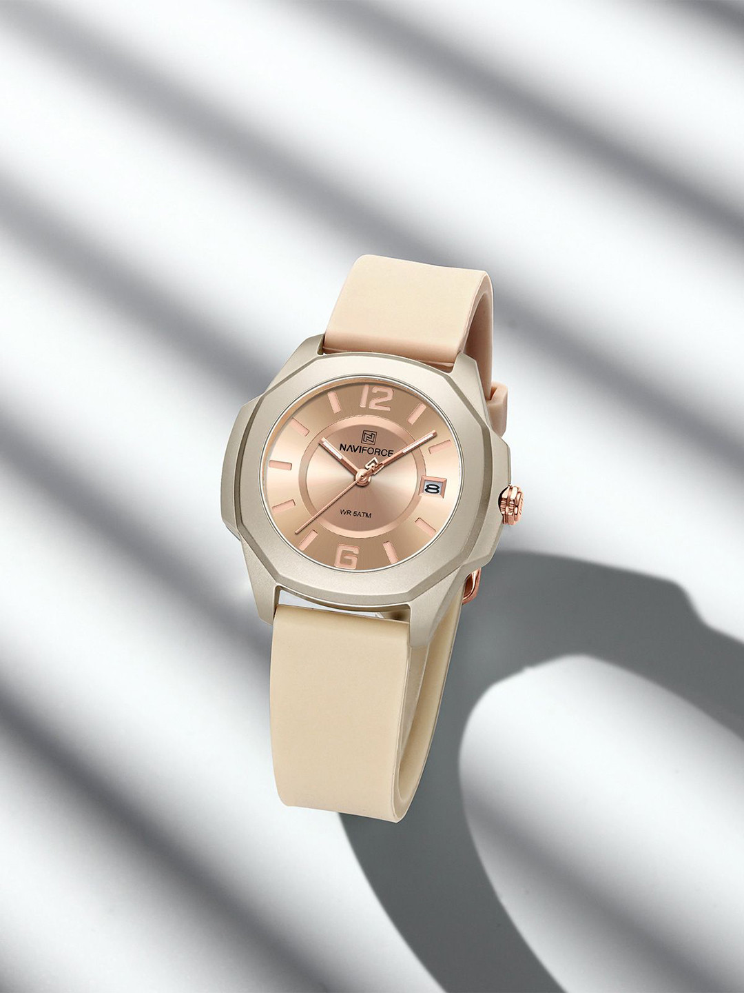 

Naviforce Women Reset Time Dial & Straps Analogue Watch NF7107_BG BG, Beige