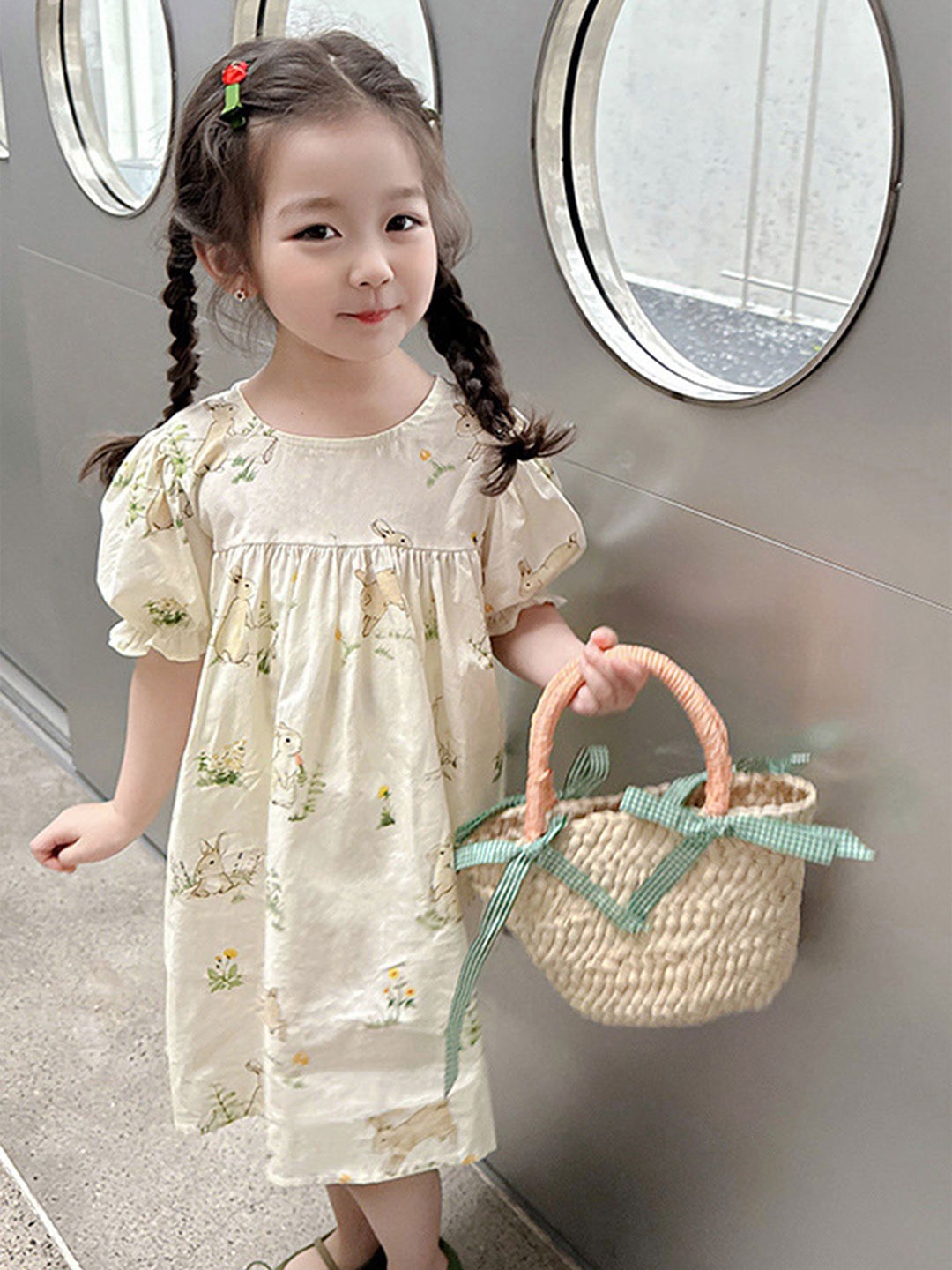 

LULU & SKY Floral Empire Dress, White