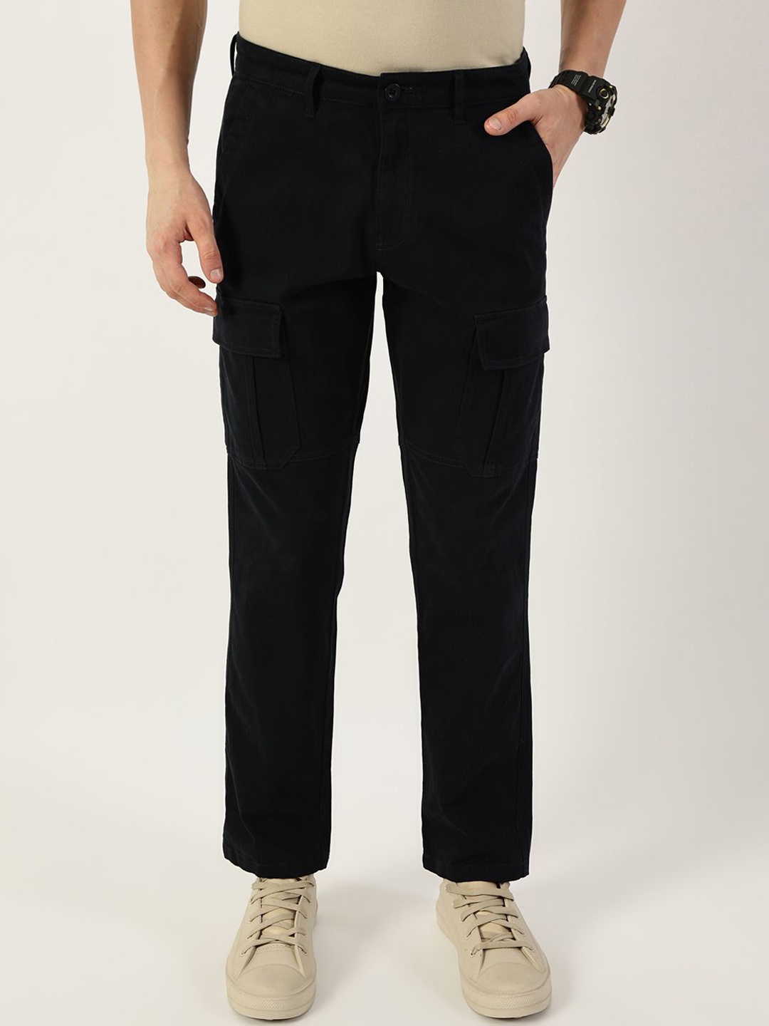 

Thomas Scott Men Smart Easy Wash Cargos Trousers, Navy blue