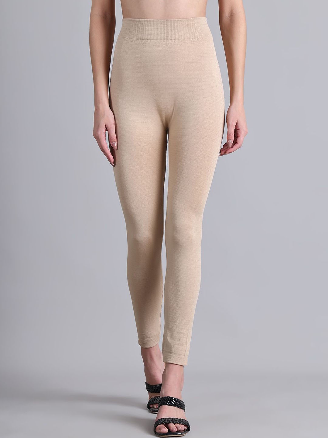 

GRACIT Mid-Rise Ankle-Length Leggings, Beige