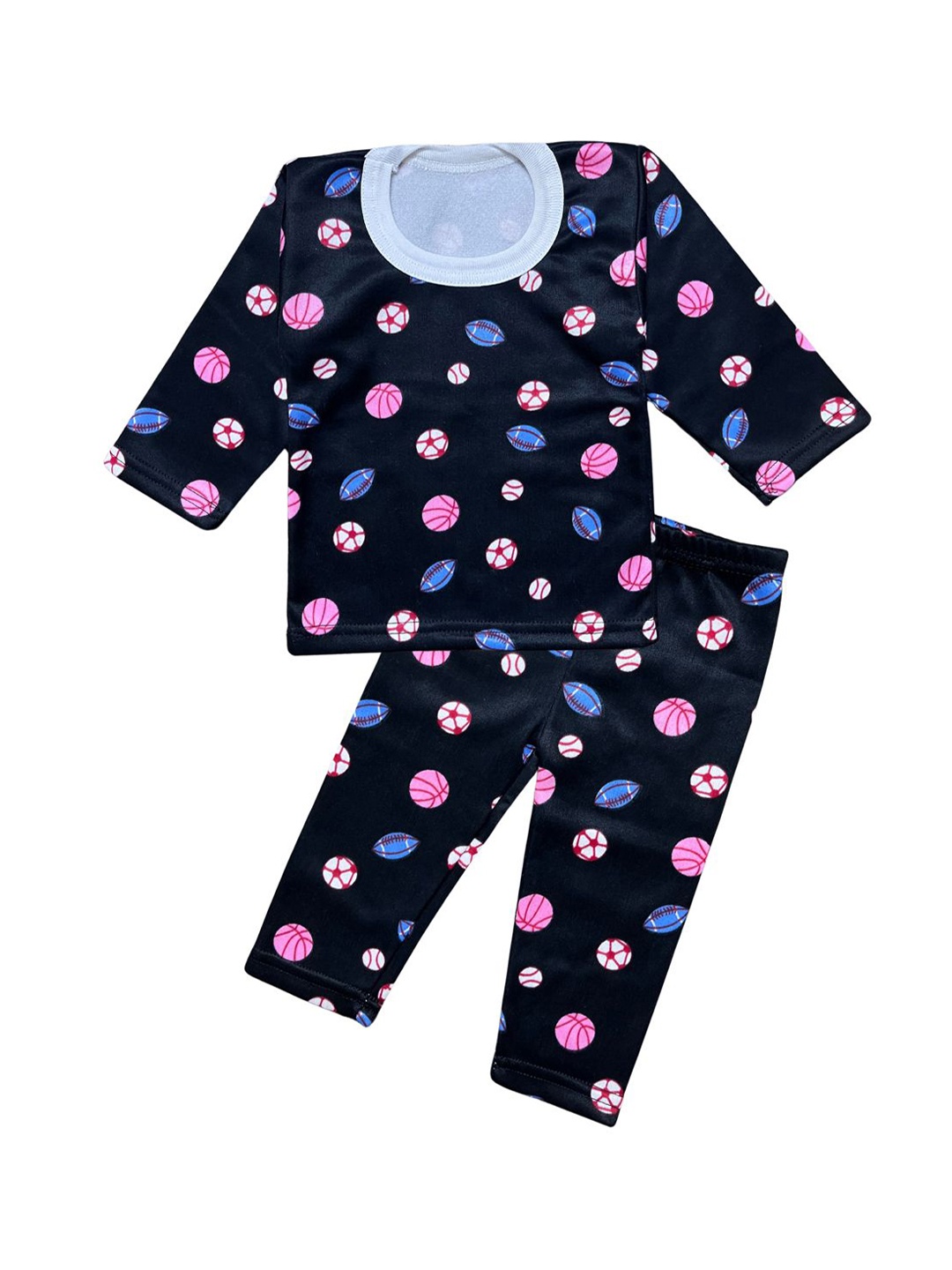 

BAESD Kids Printed Woolen Thermal Set, Black