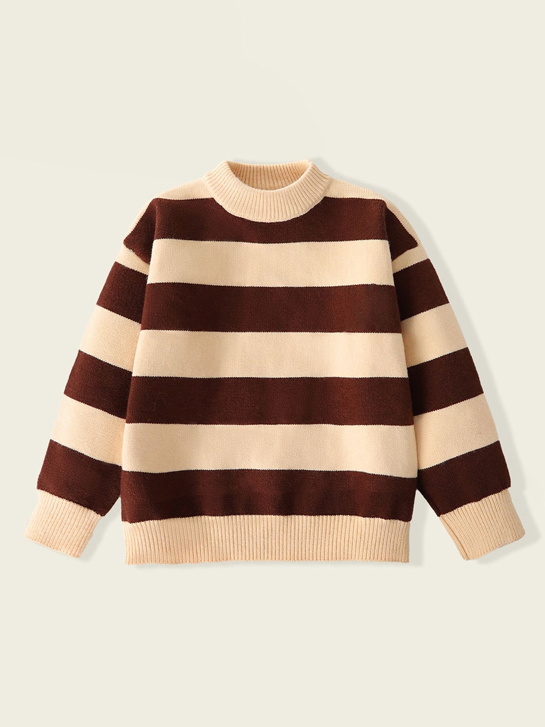 

LULU & SKY Boys Striped Sweatshirt, Brown