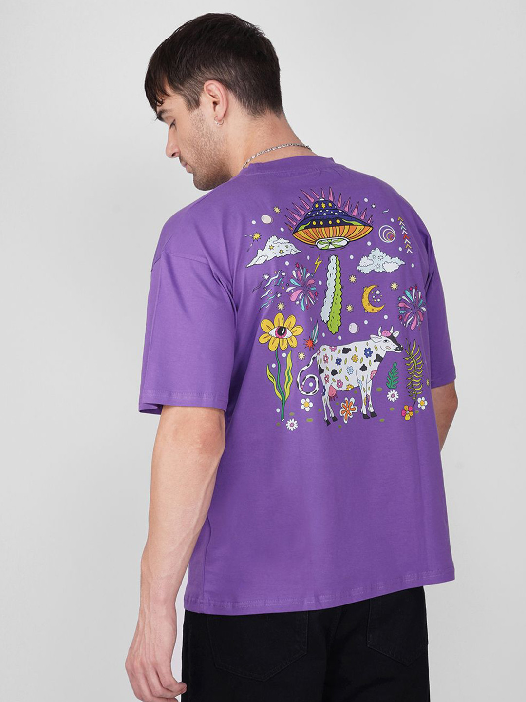 

THREADCURRY Men Printed T-shirt, Purple