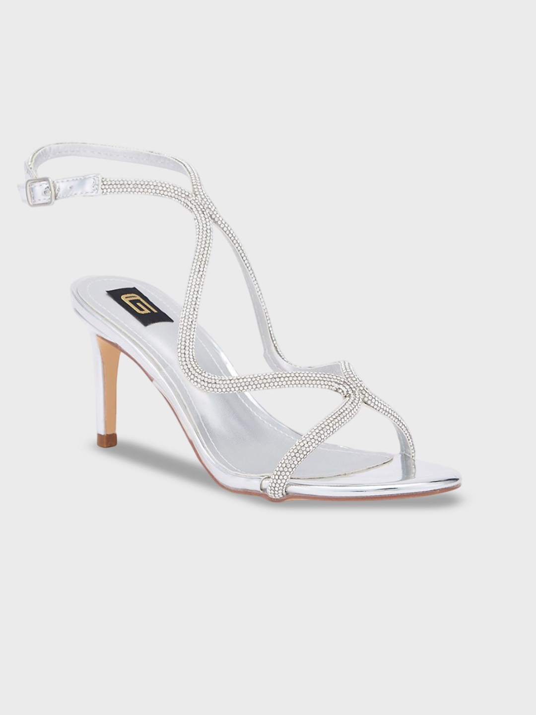 

Sole To Soul Embellished Party Slim Heeled Sandals, Silver