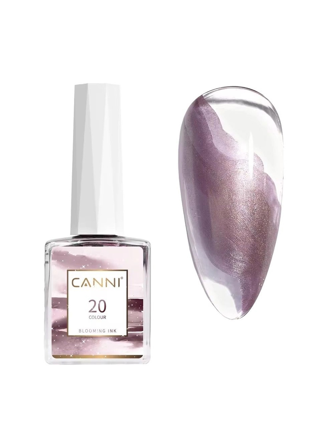 

CANNI Blooming Ink Marble Watercolor Air Dry Nail Polish - Shade 20, Pink