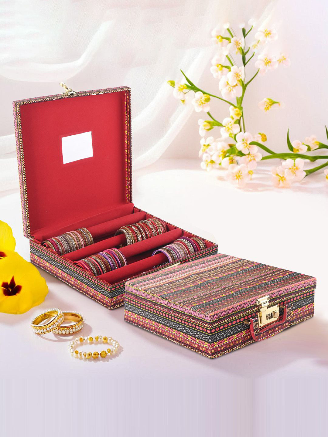 

Kuber Industries Red Set of 2 Regular Jewellery Organiser Organisers
