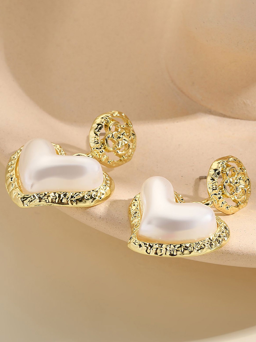 

StyleCast x Revolte Heart Shaped Drop Earrings, Gold