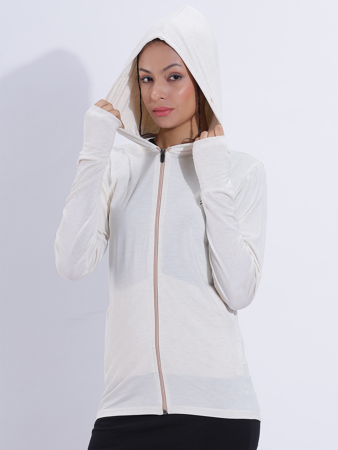 

BLUE TYGA Women without Lightweight Antimicrobial Sporty Jacket, Off white