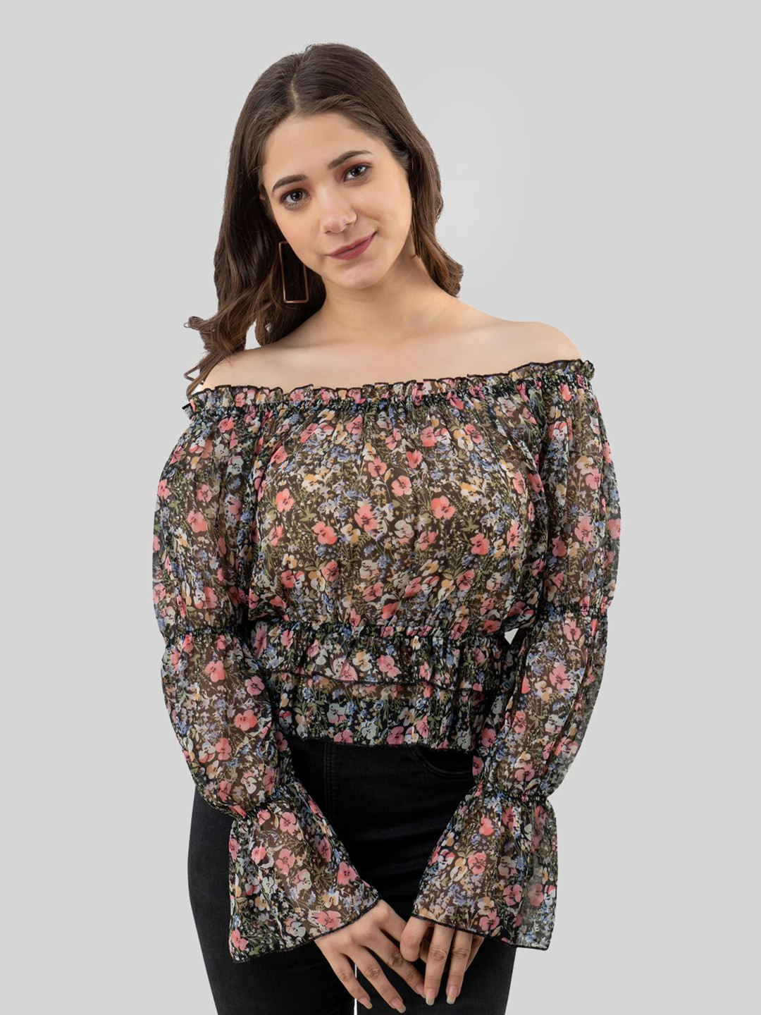 

all about you Floral Print Off-Shoulder Top, Multi