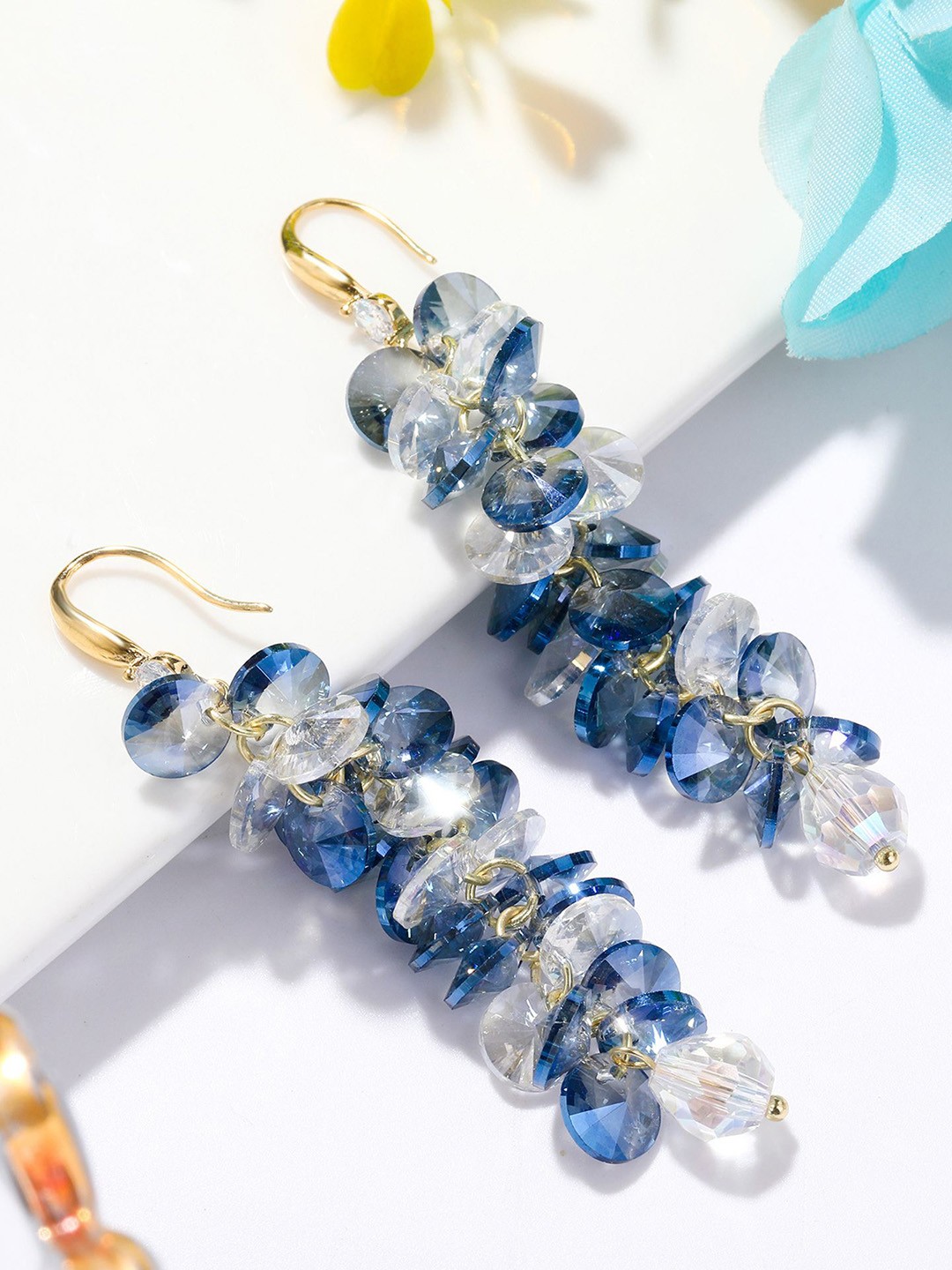 

StyleCast x Revolte Floral Drop Earrings, Purple