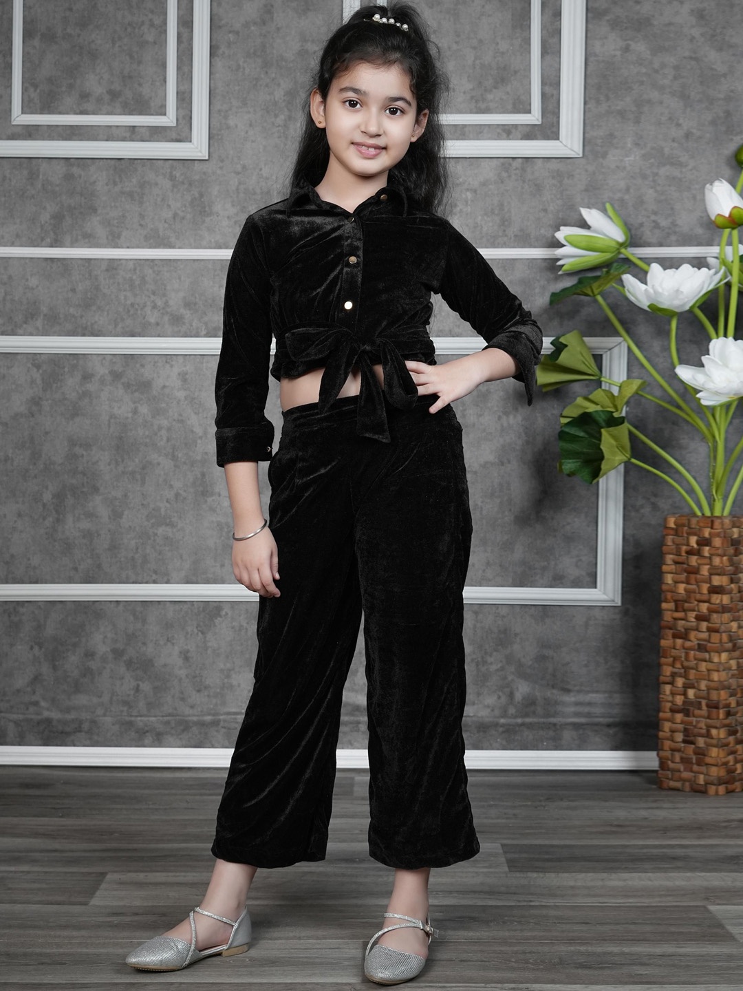 

BAESD Girls Shirt & Palazzo Clothing Set, Black