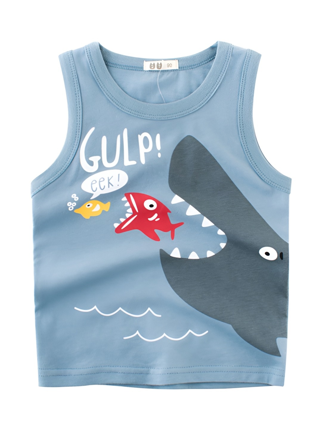 

LULU & SKY Boys Graphic Printed Round Neck Organic Cotton T-shirt, Blue