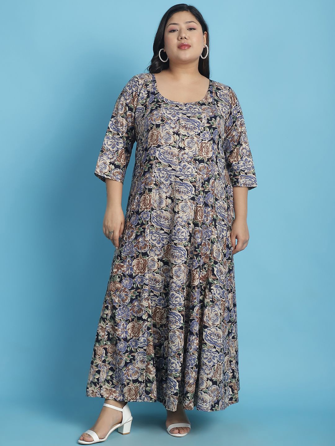 

theRebelinme Floral Print Maxi Dress, Navy blue