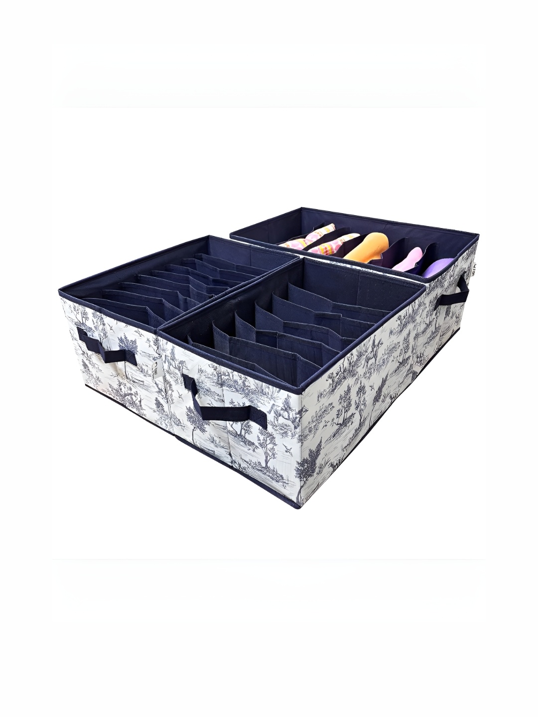 

HOUSE OF QUIRK Blue Set of 3 Regular Drawer Organiser Organisers