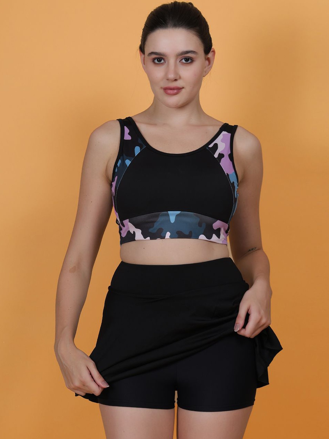 

N-Gal Printed Swim Set, Black