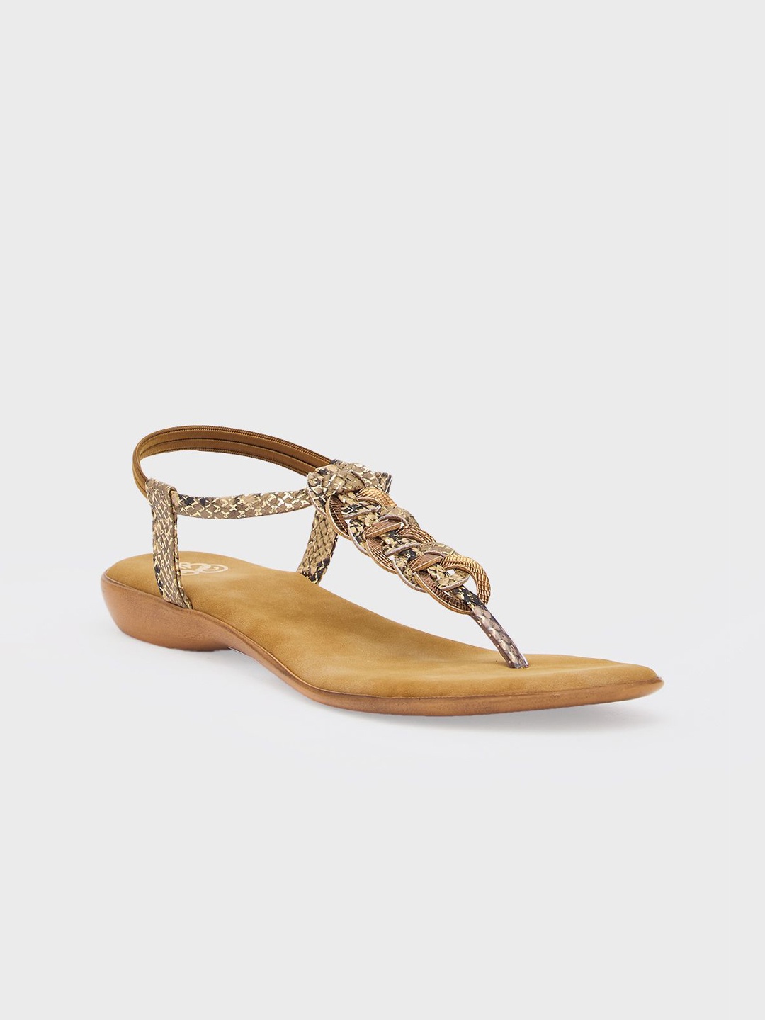 

Sole To Soul Women Embellished T-Strap Flats, Bronze