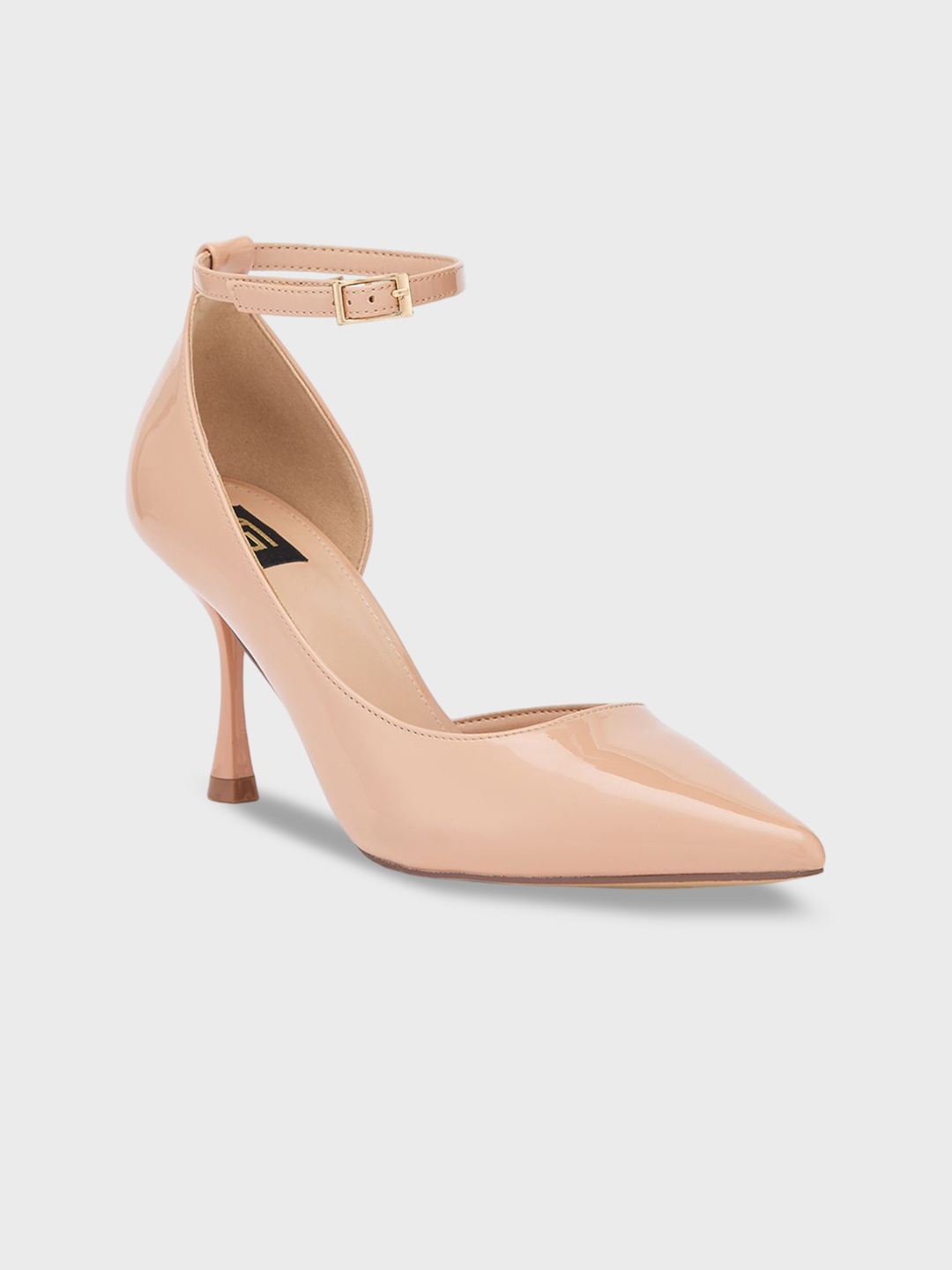 

Sole To Soul Party Slim Heeled Pumps with Buckles, Beige