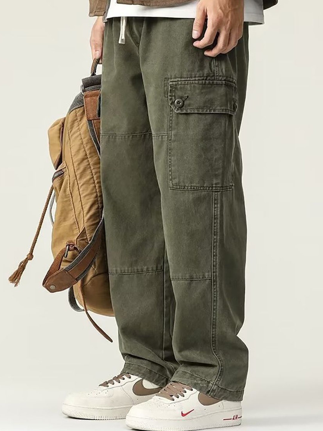 

StyleCast x Revolte Men Easy Wash Trousers, Green