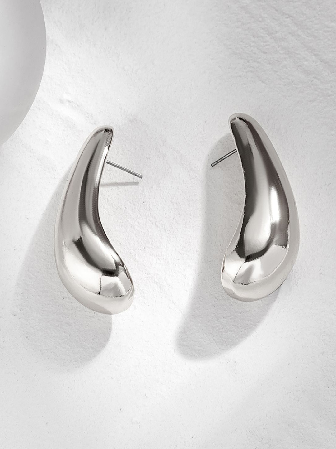 

StyleCast x Revolte Teardrop Shaped Studs Earrings, Silver