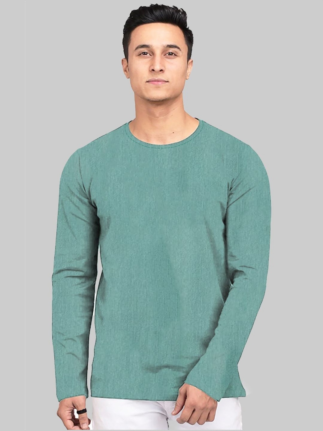 

Leotude Men Raw Edge T-shirt, Green