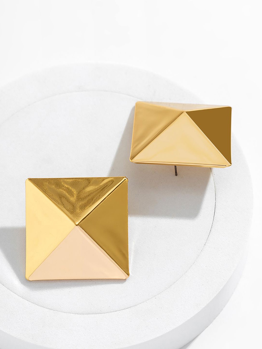 

StyleCast x Revolte Square Studs Earrings, Gold