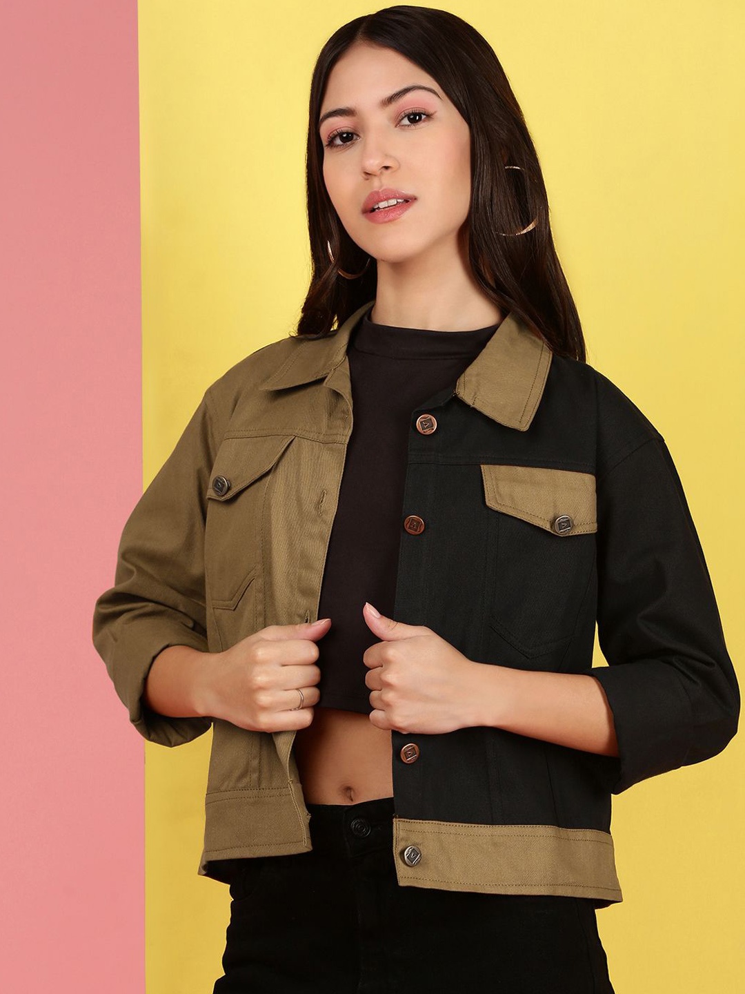 

VOXATI Women Colourblocked Tailored Jacket, Multi