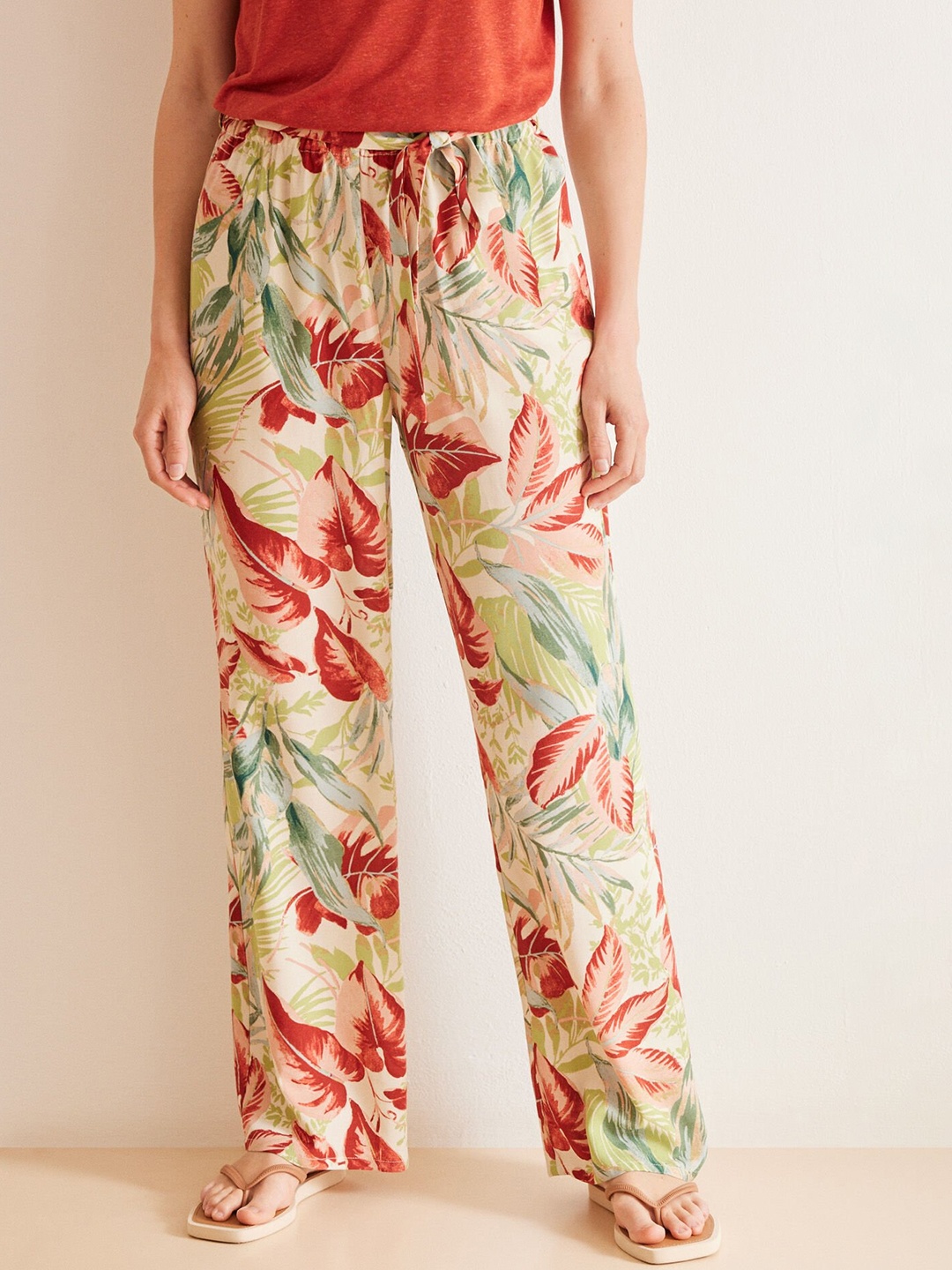 

women'secret Tropical Printed Lounge Pants, Green
