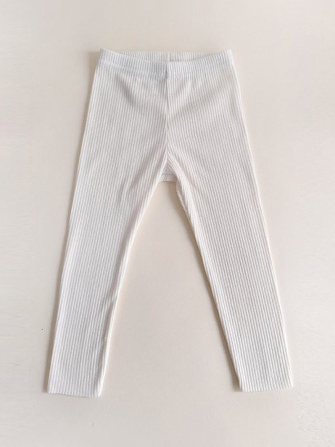 

LULU & SKY Girls Ribbed Ankle-length Leggings, White