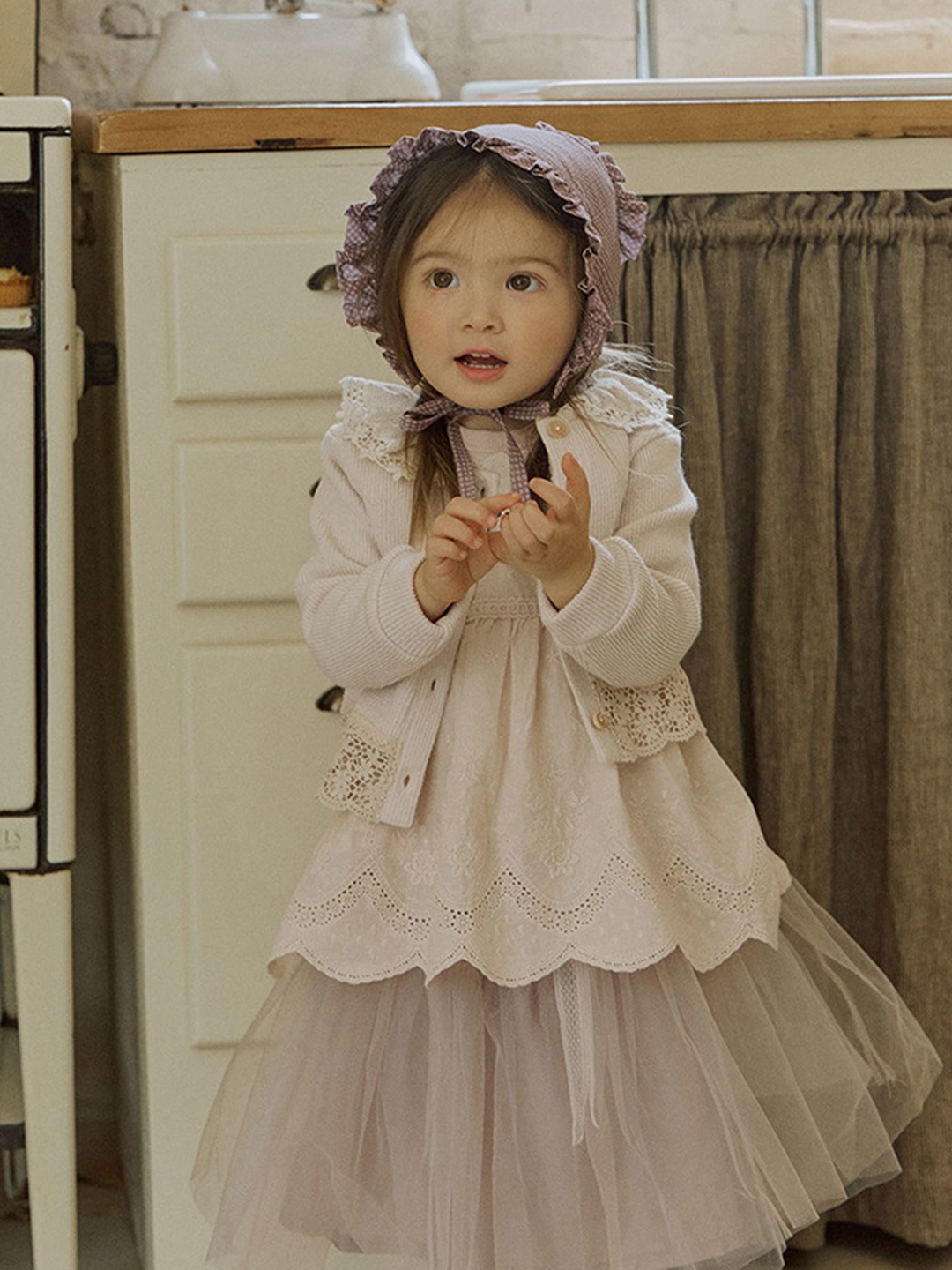 

LULU & SKY Girls Cardigan, Beige