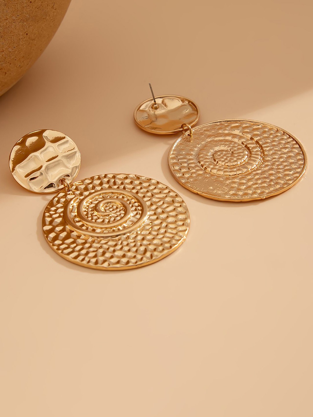 

StyleCast x Revolte Circular Studs Earrings, Gold