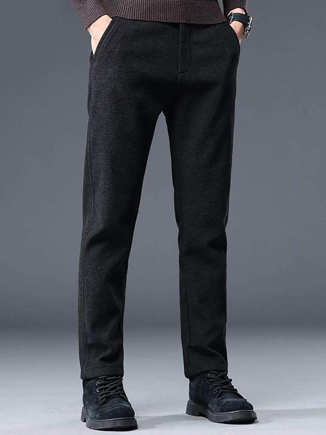 

StyleCast x Revolte Men Easy Wash Trousers, Black