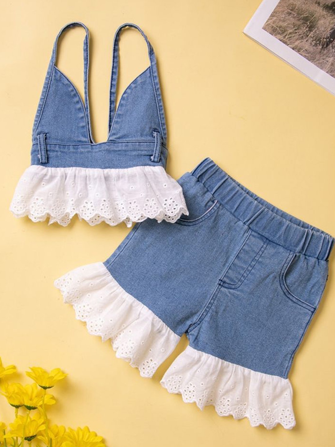 

LULU & SKY Girls Top with Shorts, Blue