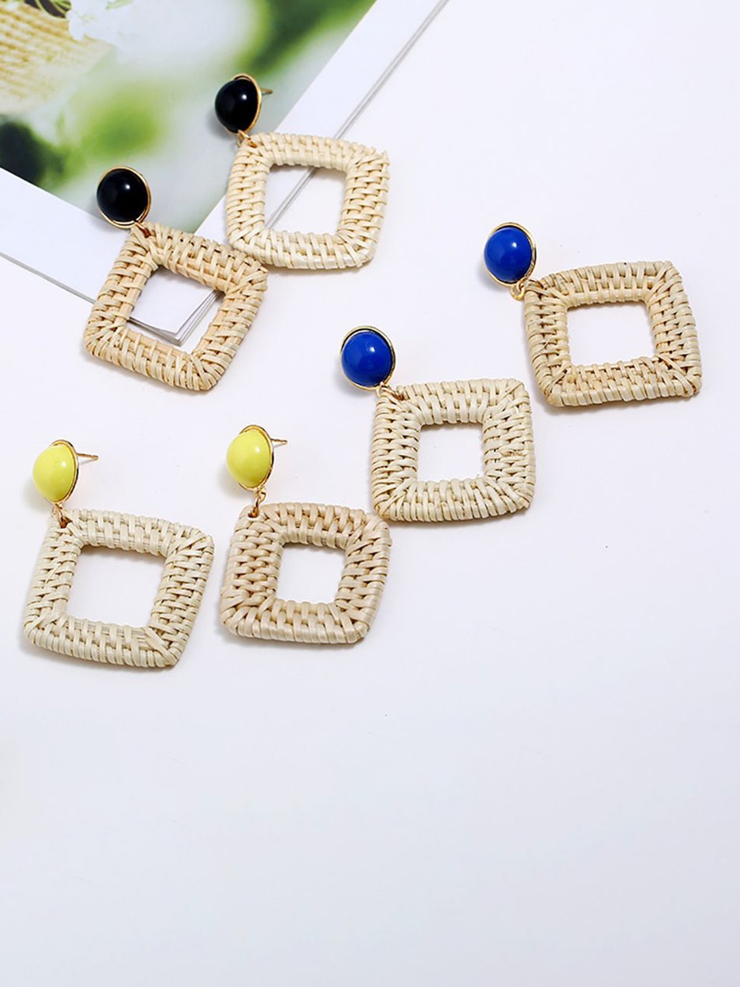 

StyleCast x Revolte Geometric Drop Earrings, Yellow